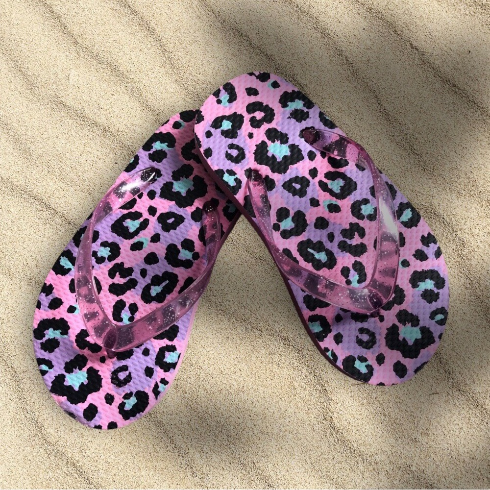 🏝️☀️Girls Elli by Capelli Clear Glitter Upper Flip Flops🏝️☀️